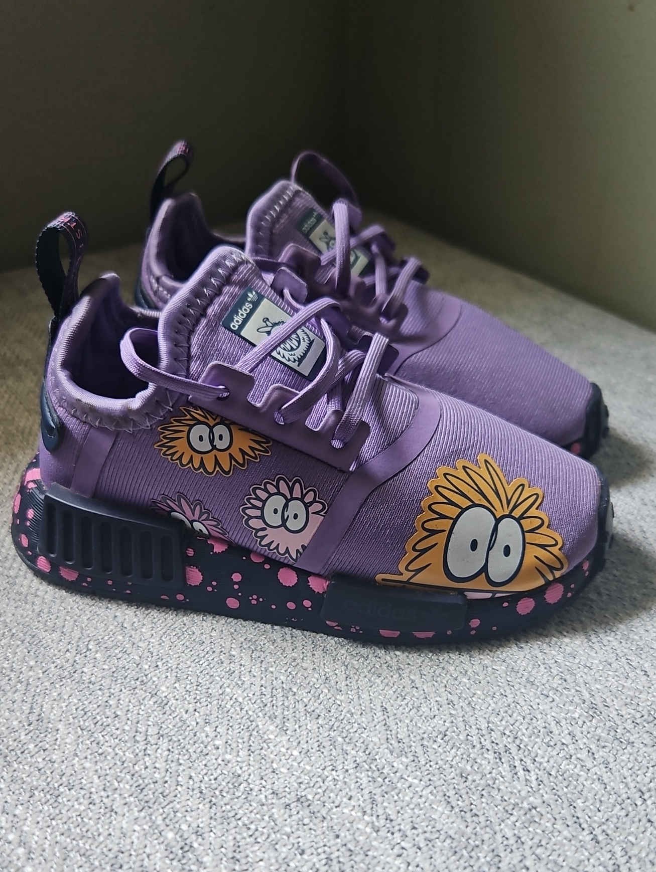 Adidas X Kevin Lyons Nmd_r1 "Monster" - "Super Purple" Color. Girls Toddler 7k